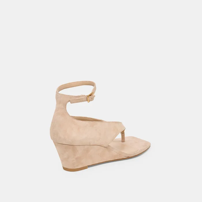 Quinny Bamboo Suede Wedges — view 4
