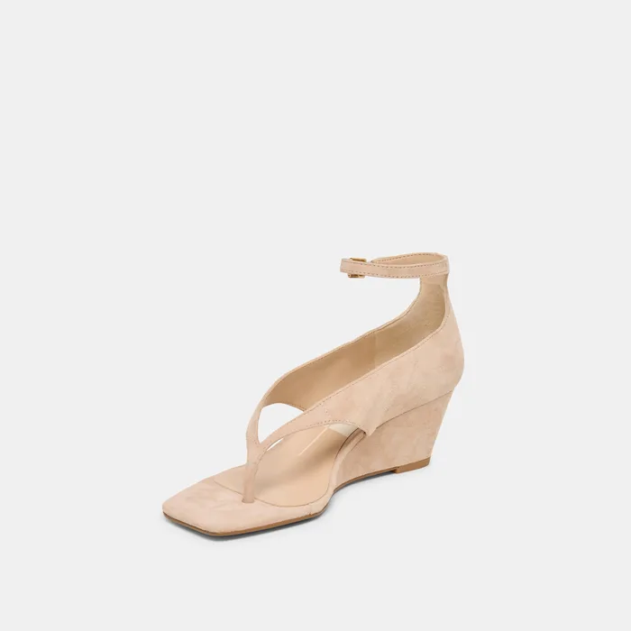 Quinny Bamboo Suede Wedges — view 5