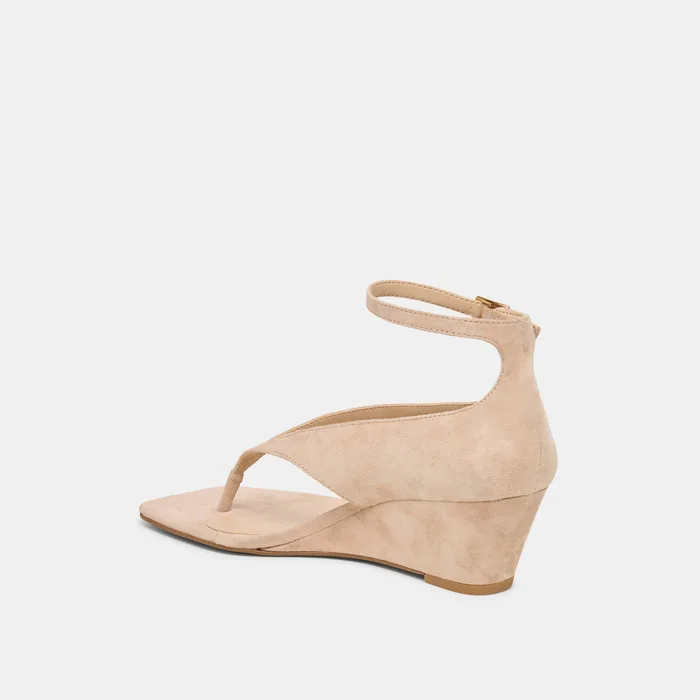 Quinny Bamboo Suede Wedges — view 6