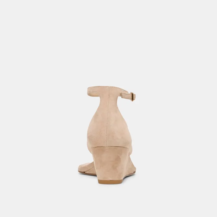 Quinny Bamboo Suede Wedges — view 8
