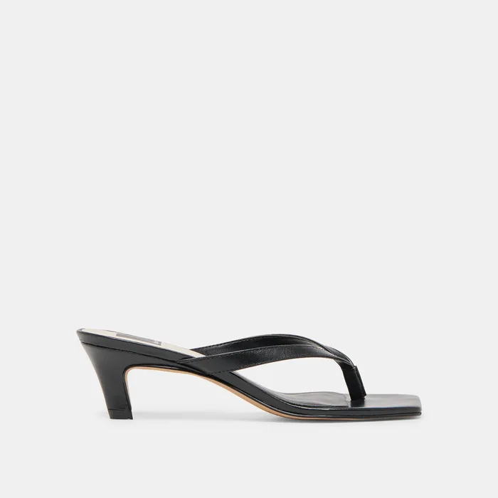 Ramia Black Leather Heels — view 2