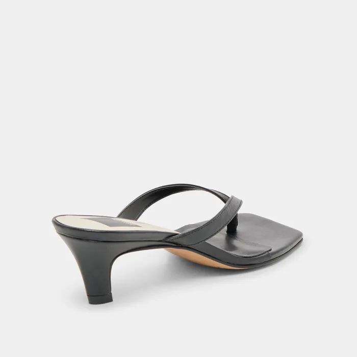 Ramia Black Leather Heels — view 6