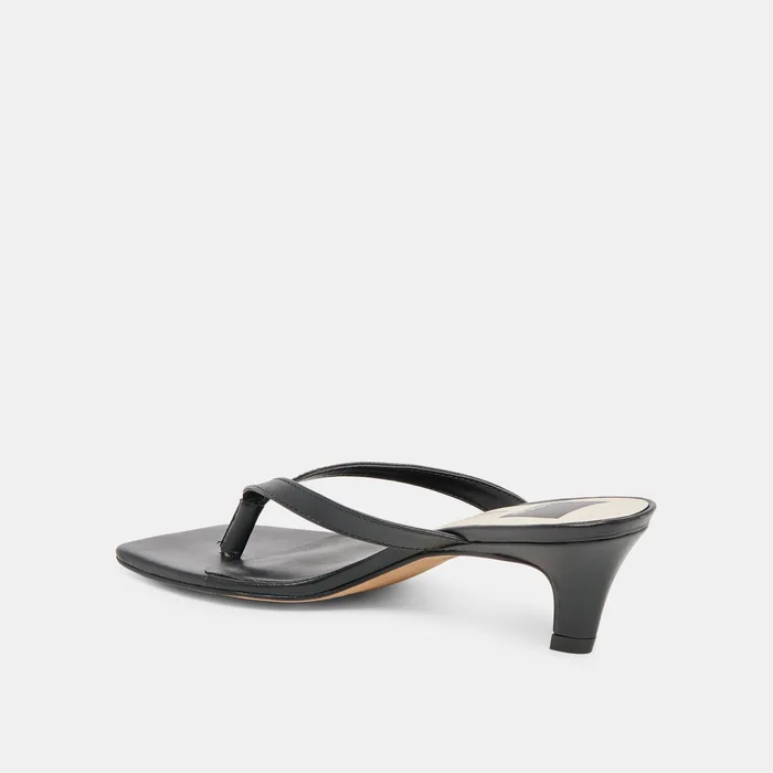 Ramia Black Leather Heels — view 8