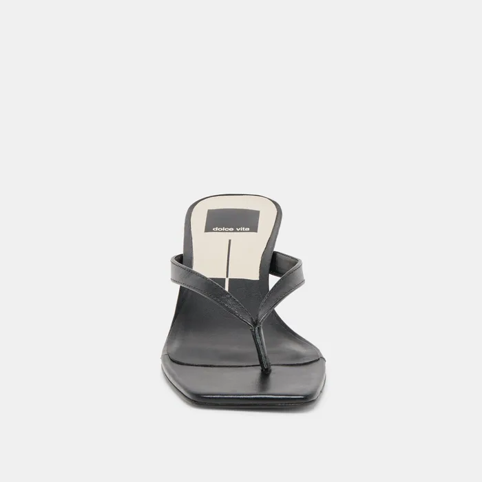Ramia Black Leather Heels — view 9