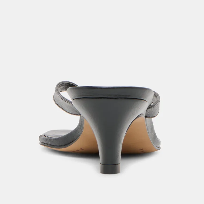 Ramia Black Leather Heels — view 10