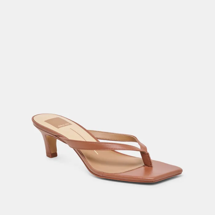 Ramia Cognac Leather Heels — view 4