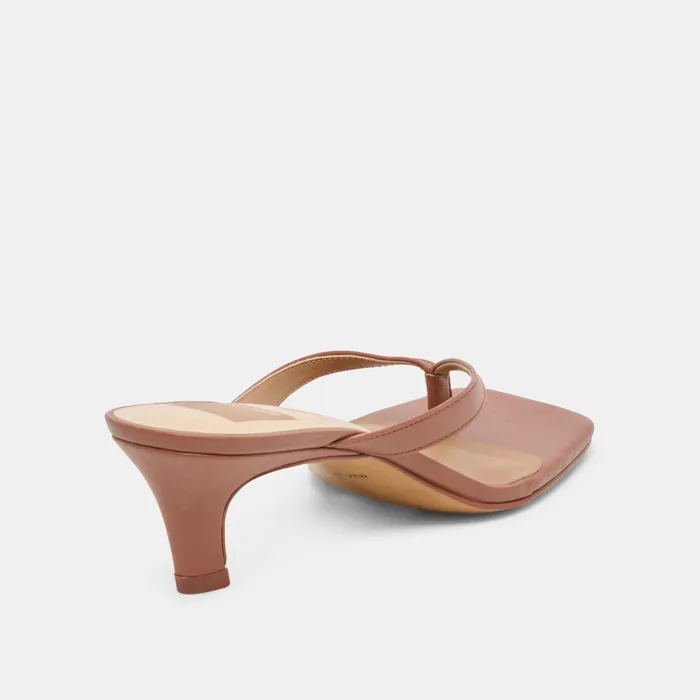 Ramia Cognac Leather Heels — view 6