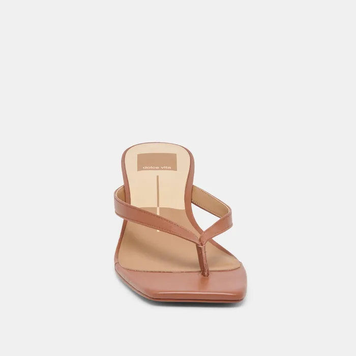 Ramia Cognac Leather Heels — view 9