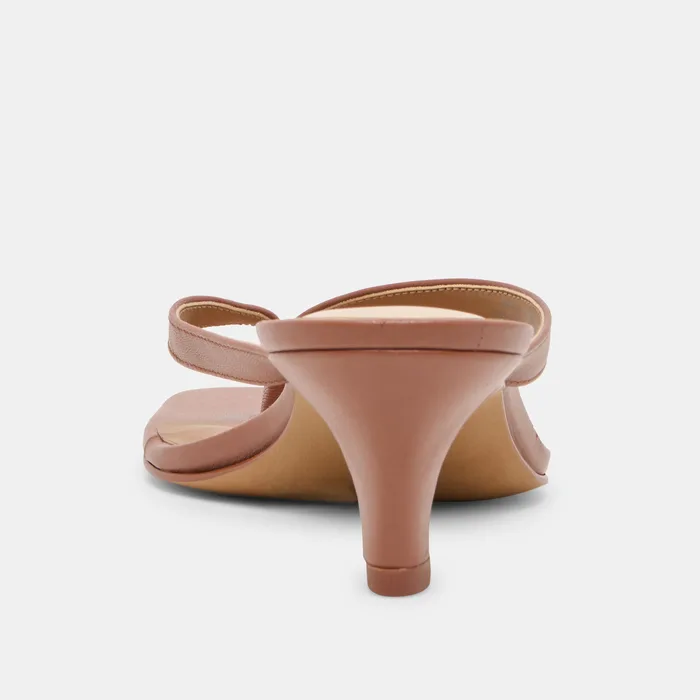Ramia Cognac Leather Heels — view 10