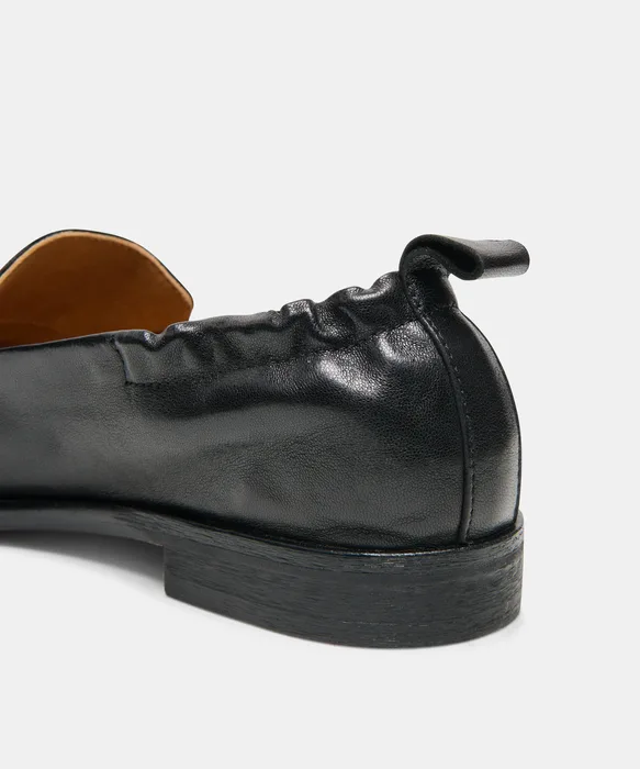 RAMZIE Black Leather Round-Toe Penny Loafers — view 5