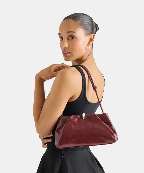 RAVEL Oxblood Patent Leather Adjustable Shoulder Bag — view 3