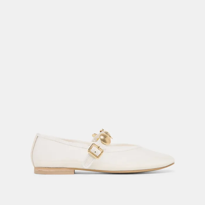 Relan Mesh White Mesh Ballet Flats — view 2