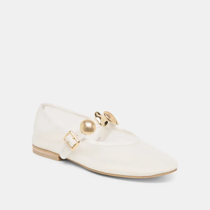 Relan Mesh White Mesh Ballet Flats — view 4