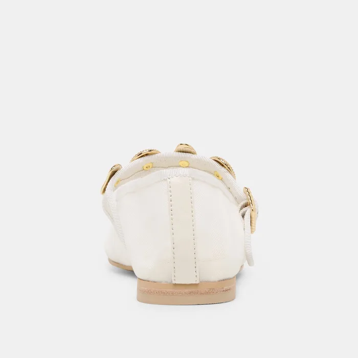 Relan Mesh White Mesh Ballet Flats — view 10