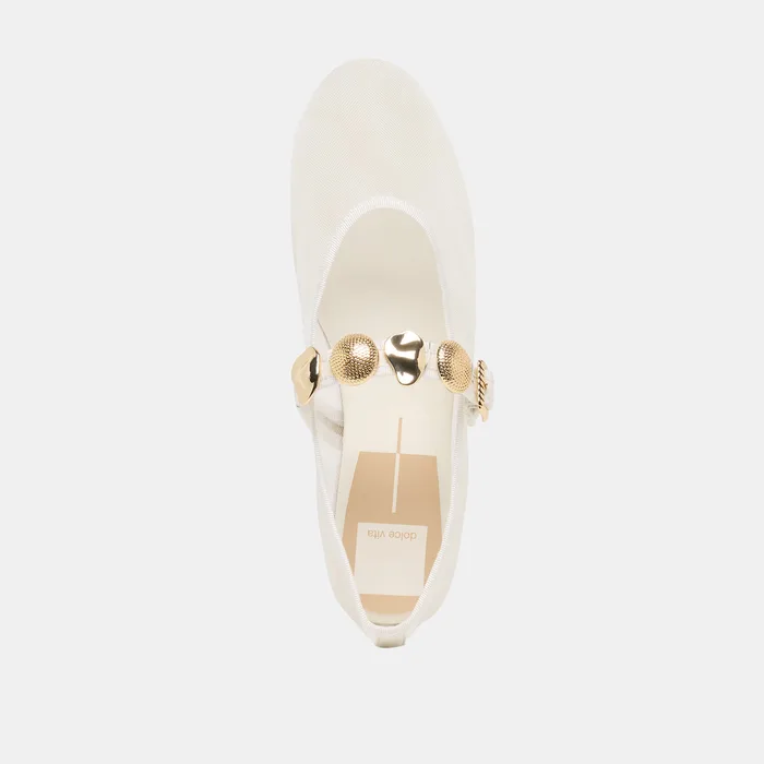 Relan Mesh White Mesh Ballet Flats — view 11