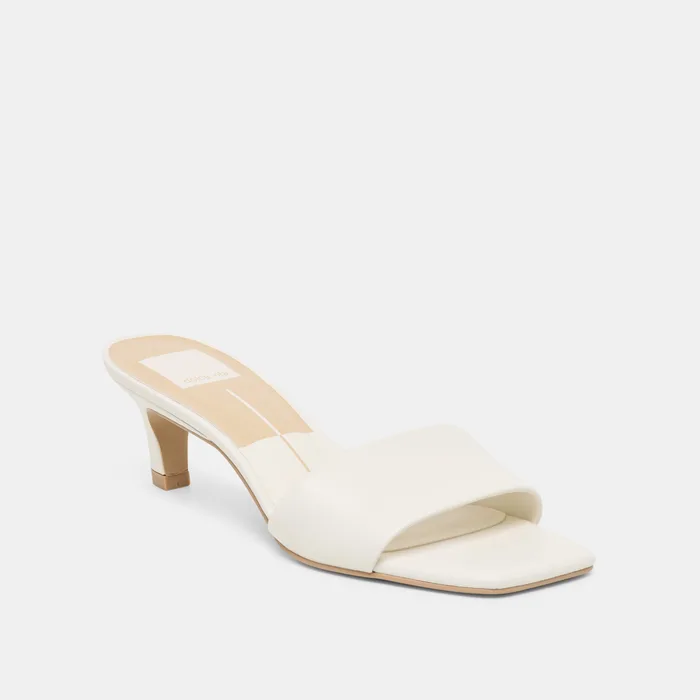 Rexa True White Leather Heels — view 3