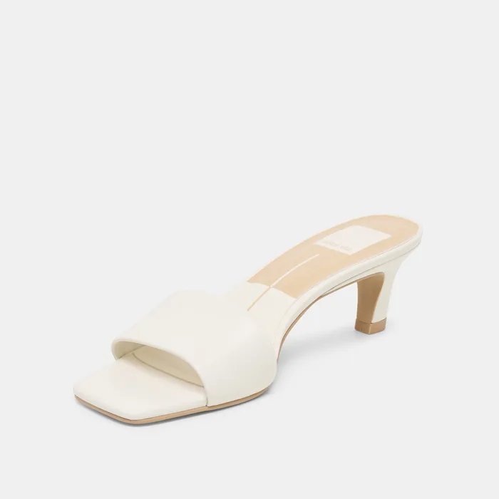 Rexa True White Leather Heels — view 5