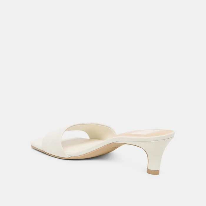 Rexa True White Leather Heels — view 6