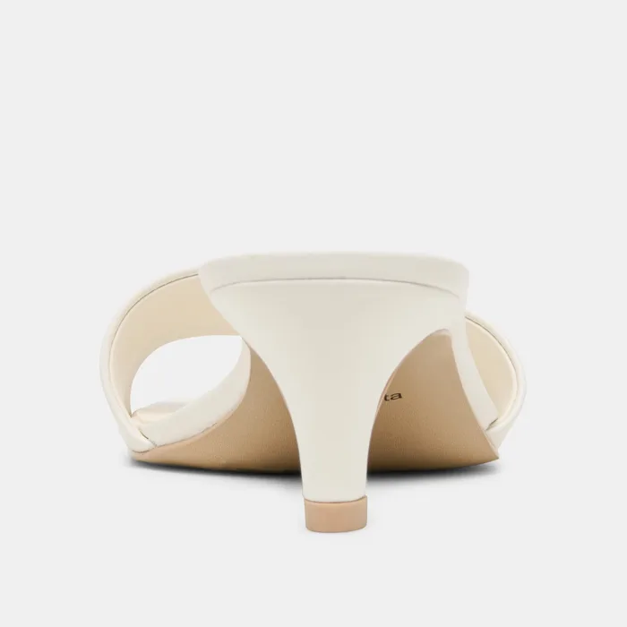 Rexa True White Leather Heels — view 8