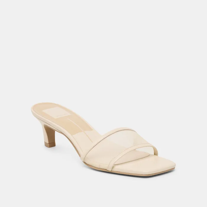 Rexa Mesh Creme Mesh Heels — view 3