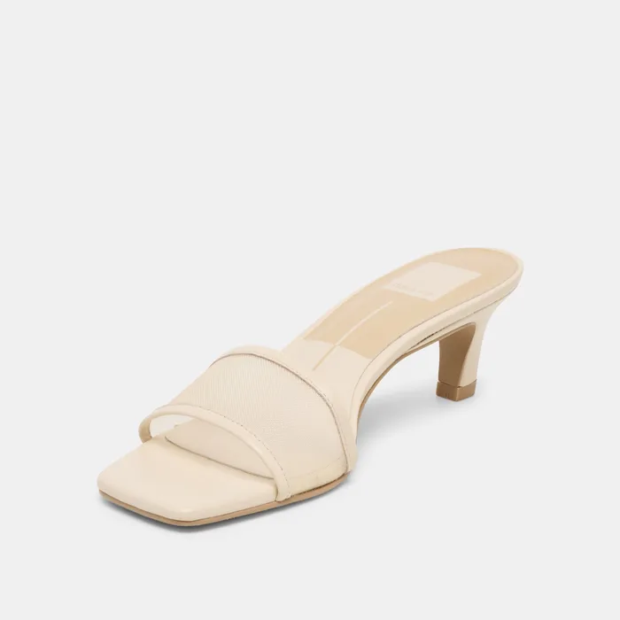 Rexa Mesh Creme Mesh Heels — view 7