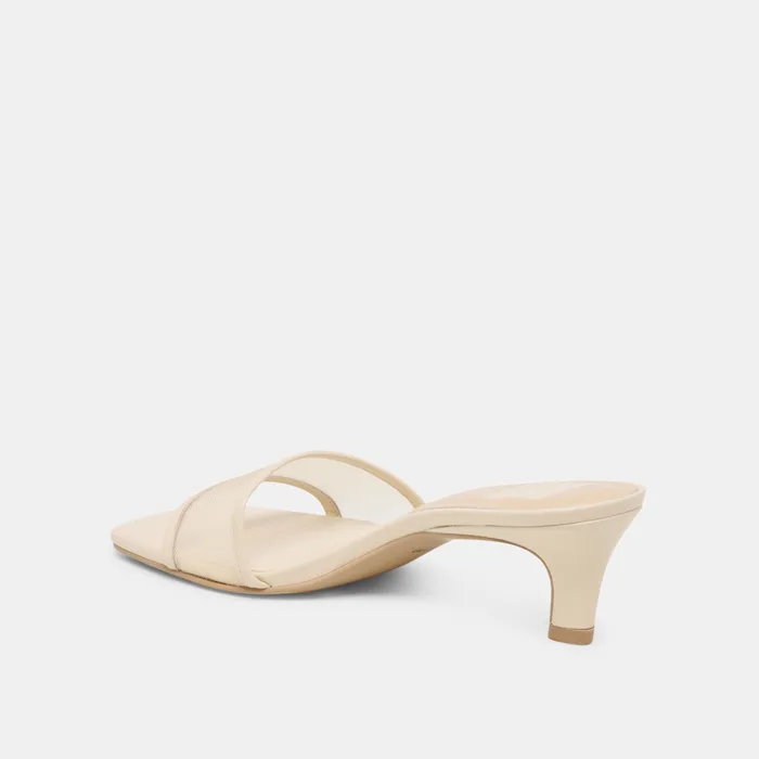 Rexa Mesh Creme Mesh Heels — view 8