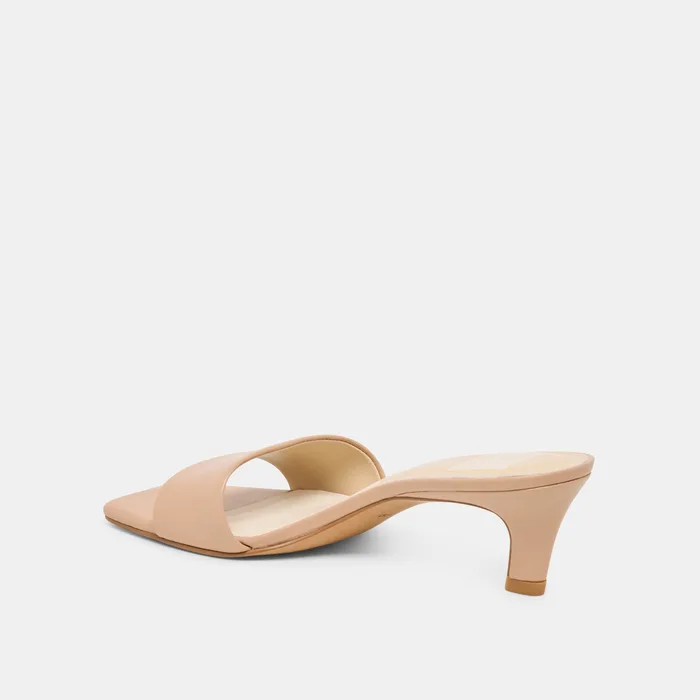 Rexa Wide Light Tan Leather Heels — view 6