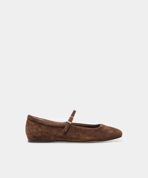 REYES Dk Brown Suede Mary-Jane Ballet Flats — view 2