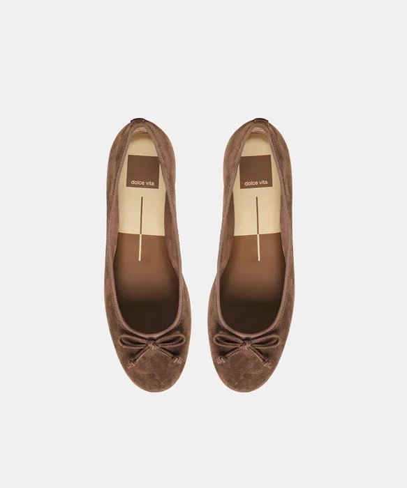 Ritla Dk Brown Suede Ballet Flats — view 4