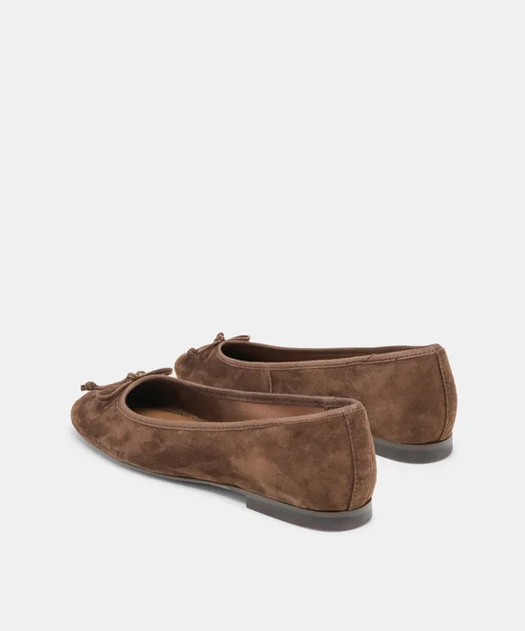 Ritla Dk Brown Suede Ballet Flats — view 6