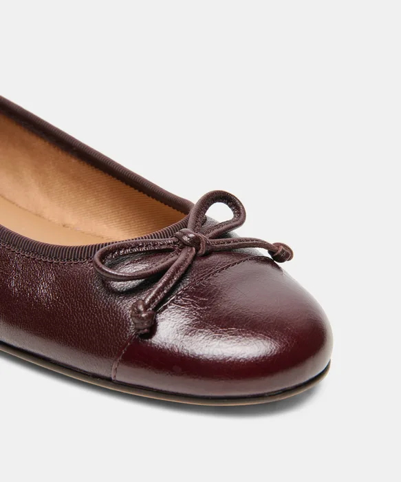 RITLA CAPTOE BALLET FLATS BLACK CHERRY LEATHER