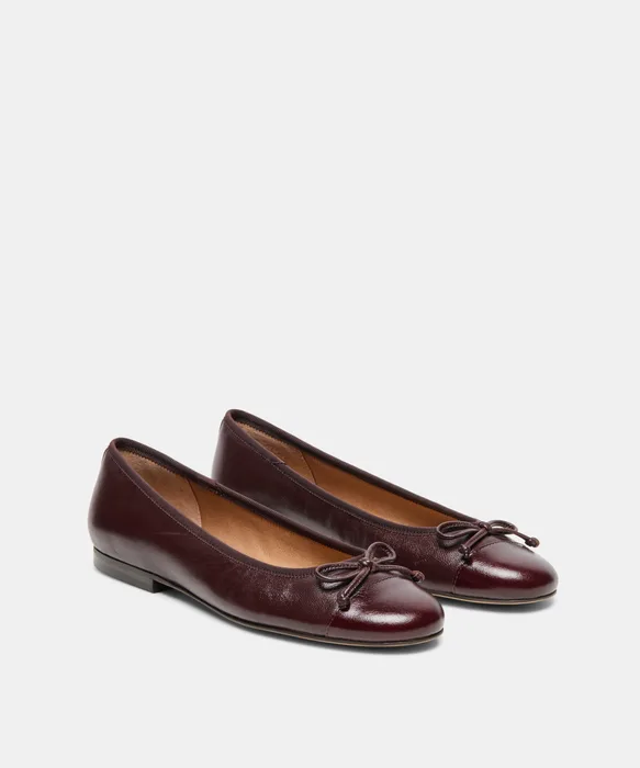 RITLA CAPTOE Black Cherry Leather Ballet Flats — view 3