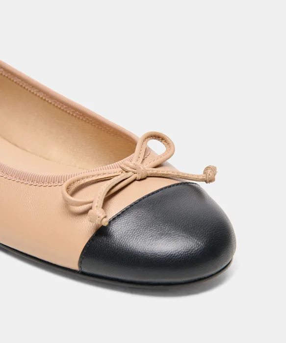 RITLA CAPTOE BALLET FLATS LT TAN LEATHER