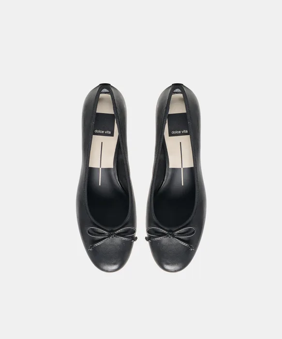 RITLA MID Black Leather Ballet Block Heels — view 4