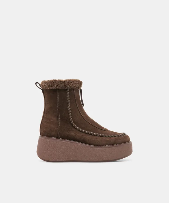 ROBEN Espresso Suede Platform Plush Boots — view 2