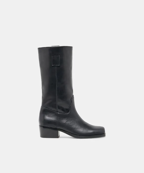 Romie Black Leather Boots — view 2