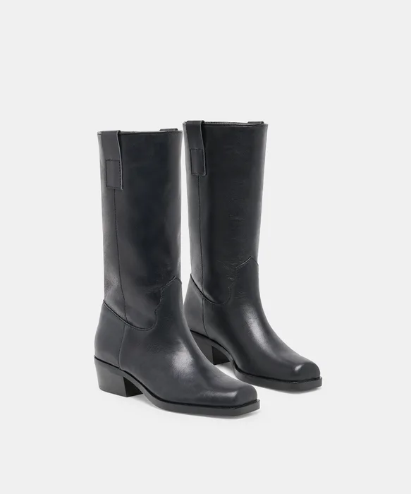 Romie Black Leather Boots — view 3