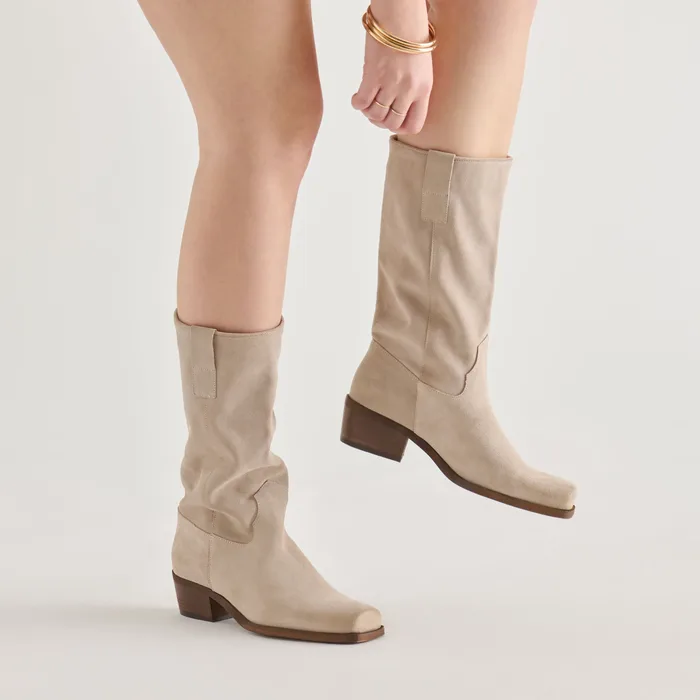 Romie Lt Taupe Suede Boots — view 5
