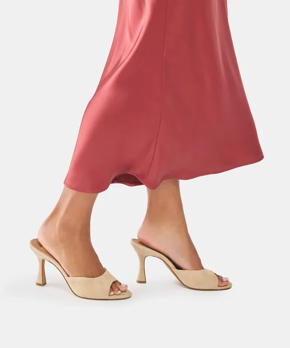 ROSHA Camel Suede Heels — view 5