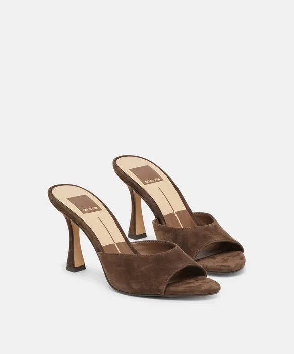ROSHA Dk Brown Suede Heels — view 3