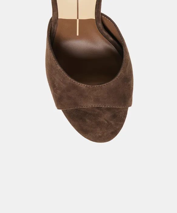 ROSHA Dk Brown Suede Heels — view 4