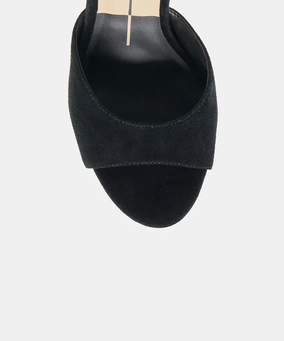 ROSHA Onyx Suede Heels — view 4