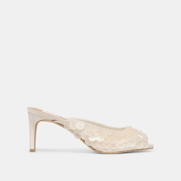 Samary Confetti Off White Satin Heels — view 2