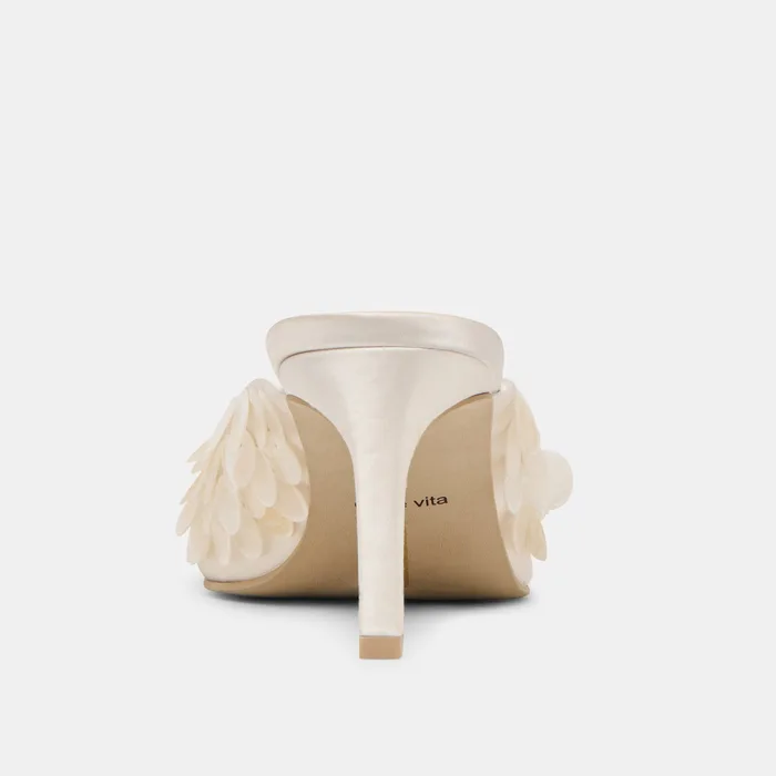 Samary Confetti Off White Satin Heels — view 10