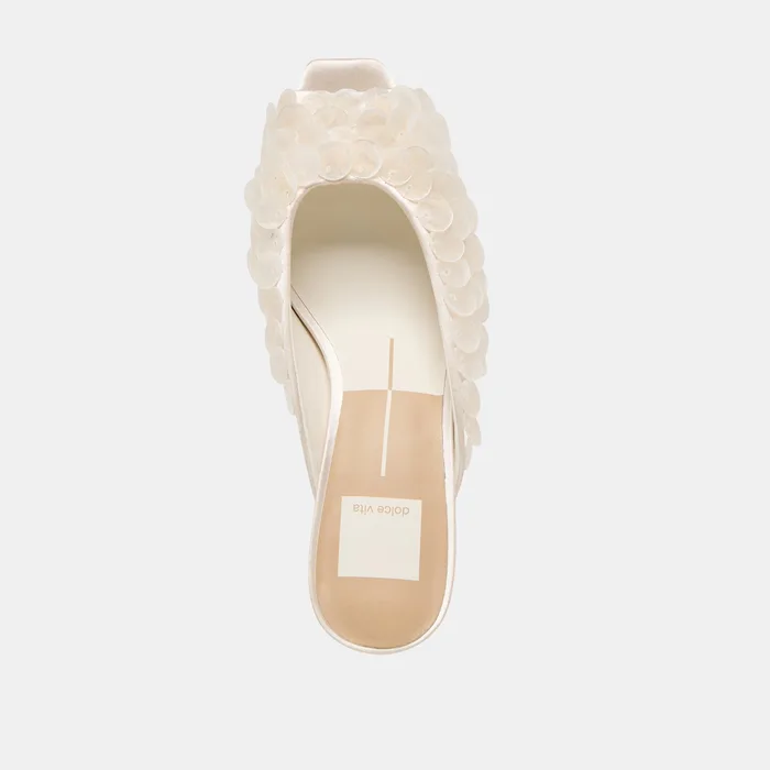 Samary Confetti Off White Satin Heels — view 11