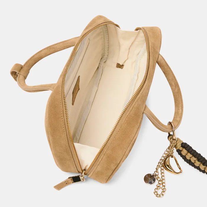 SANTINA HANDBAG TAUPE SUEDE