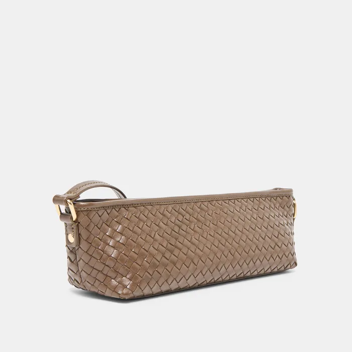 Savaii Brown Woven Leather Shoulder Bag — view 6