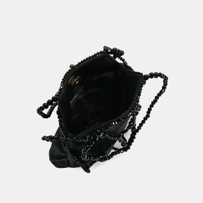 SERILDA HANDBAG BLACK SATIN