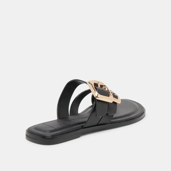 Shore Black Leather Sandals — view 4