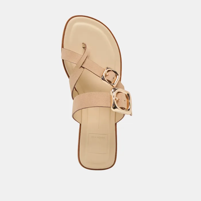 Shore Camel Suede Sandals — view 9